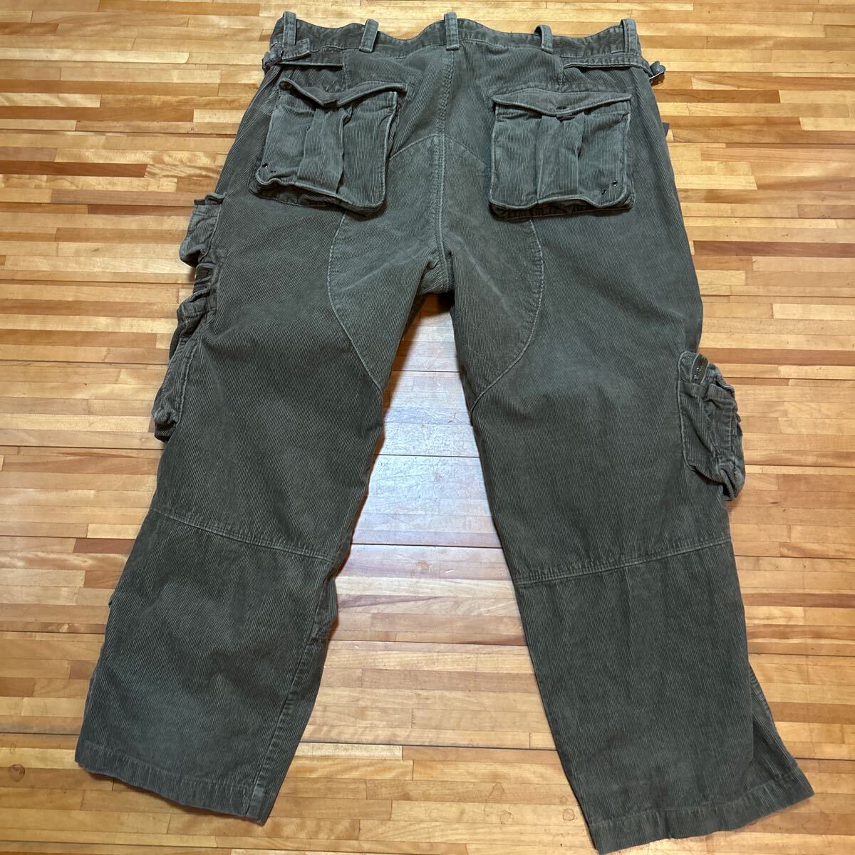 おしゃれ 機能的 POLO by RALPH LAUREN コ―デュロイ カーゴパンツ カーキ ビッグサイズ W42 ポロ ラルフローレン_画像6