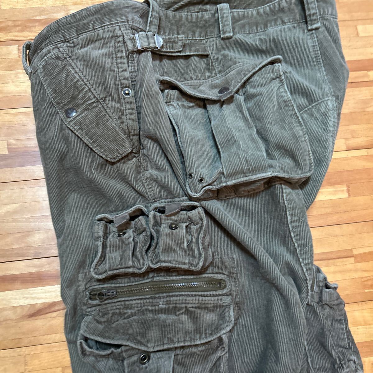 おしゃれ 機能的 POLO by RALPH LAUREN コ―デュロイ カーゴパンツ カーキ ビッグサイズ W42 ポロ ラルフローレン_画像8