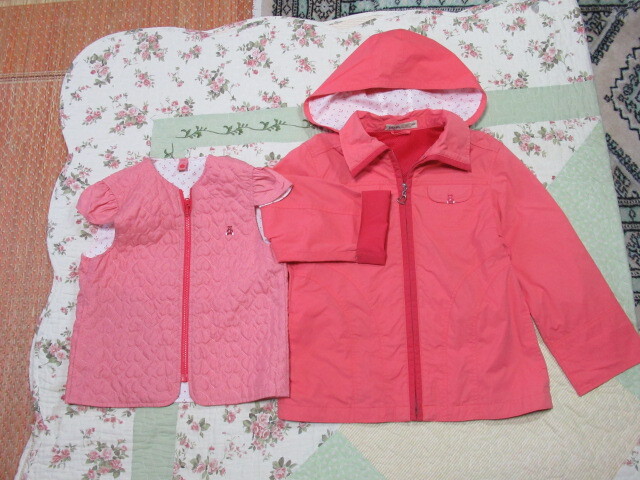 ファミリアfdash120cmサーモンピンクジャンバー＆リバーシブルベスト＊送料１８５円_画像1