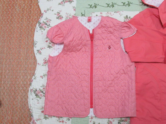ファミリアfdash120cmサーモンピンクジャンバー＆リバーシブルベスト＊送料１８５円_画像2