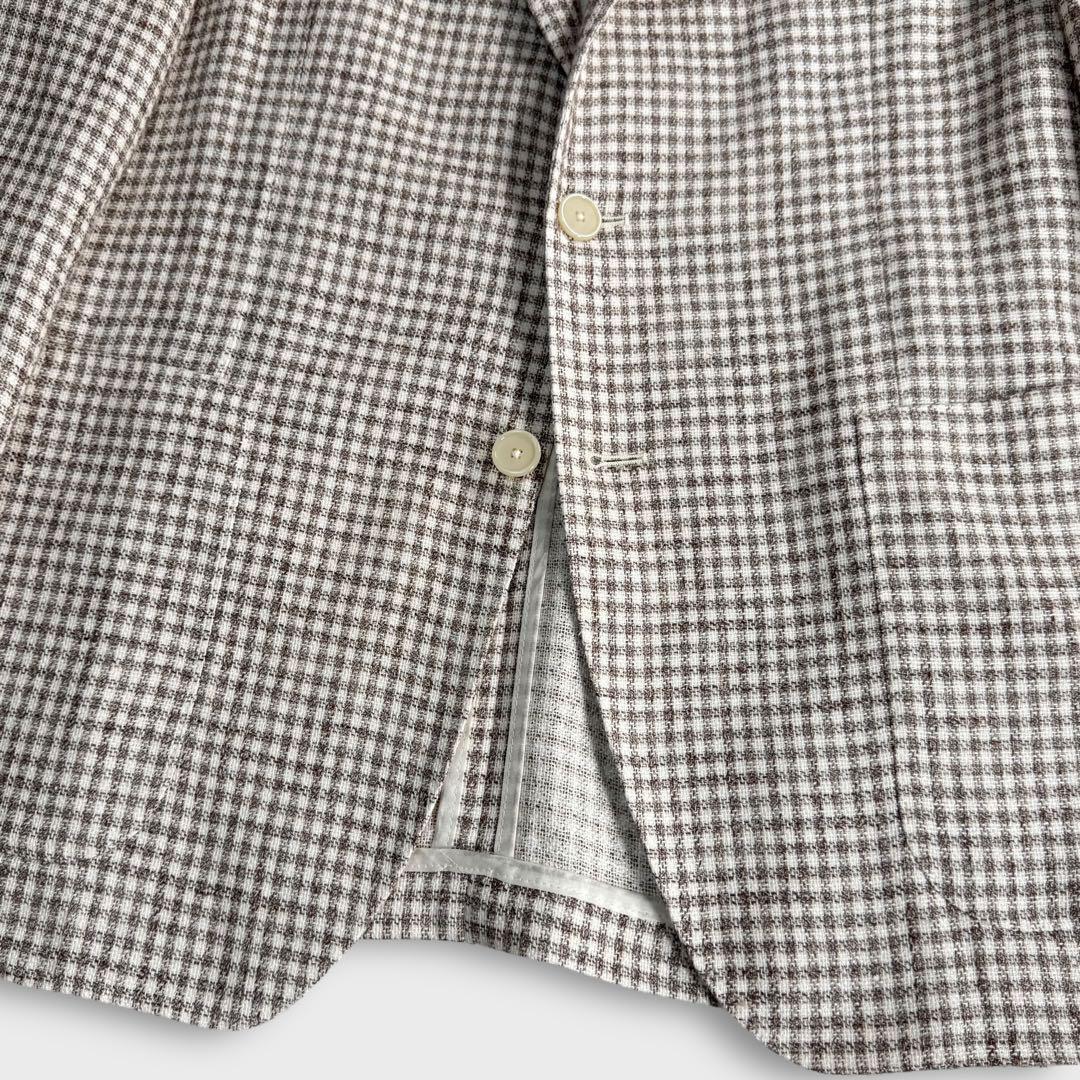 極美品 XL TAGLIATORE タリアトーレ テーラードジャケット アンコン シルク ベージュ 通年 ラペルピン付き メンズ ビジネス カジュアル_画像5