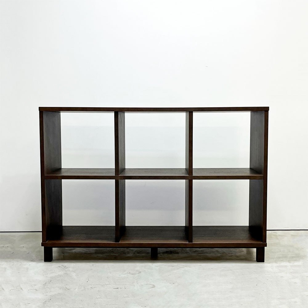 ● 無印良品 MUJI 2×3 2段3列 タモ材 ブラウン オープンシェルフ 棚 キャビネット 飾り棚 立ち脚 シンプルデザイン 廃番_画像3