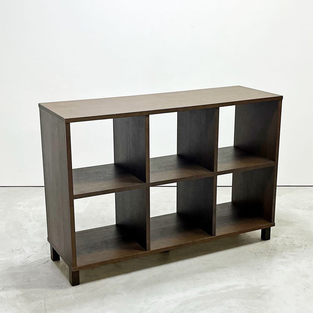 ● 無印良品 MUJI 2×3 2段3列 タモ材 ブラウン オープンシェルフ 棚 キャビネット 飾り棚 立ち脚 シンプルデザイン 廃番_画像5