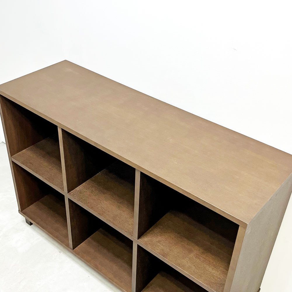● 無印良品 MUJI 2×3 2段3列 タモ材 ブラウン オープンシェルフ 棚 キャビネット 飾り棚 立ち脚 シンプルデザイン 廃番_画像6