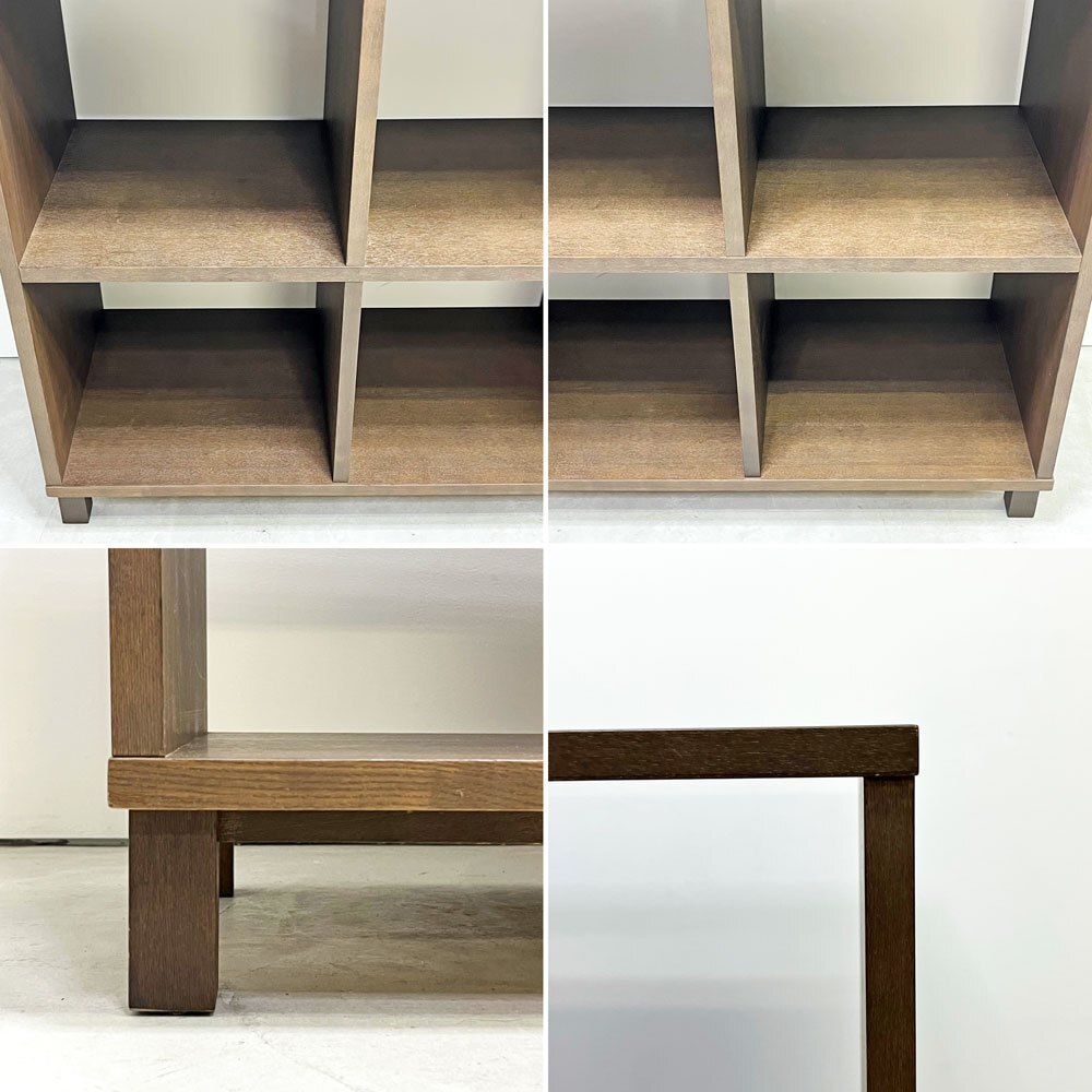 ● 無印良品 MUJI 2×3 2段3列 タモ材 ブラウン オープンシェルフ 棚 キャビネット 飾り棚 立ち脚 シンプルデザイン 廃番_画像7