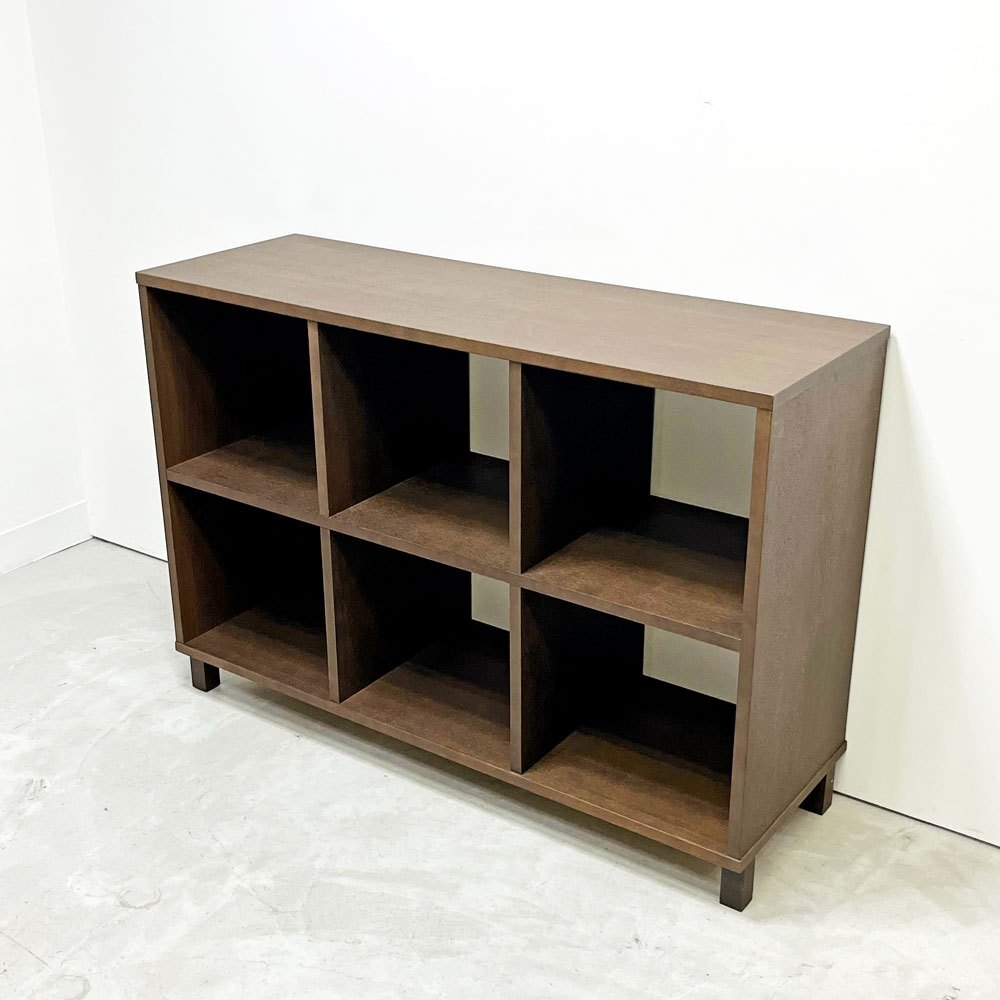 ● 無印良品 MUJI 2×3 2段3列 タモ材 ブラウン オープンシェルフ 棚 キャビネット 飾り棚 立ち脚 シンプルデザイン 廃番_画像8
