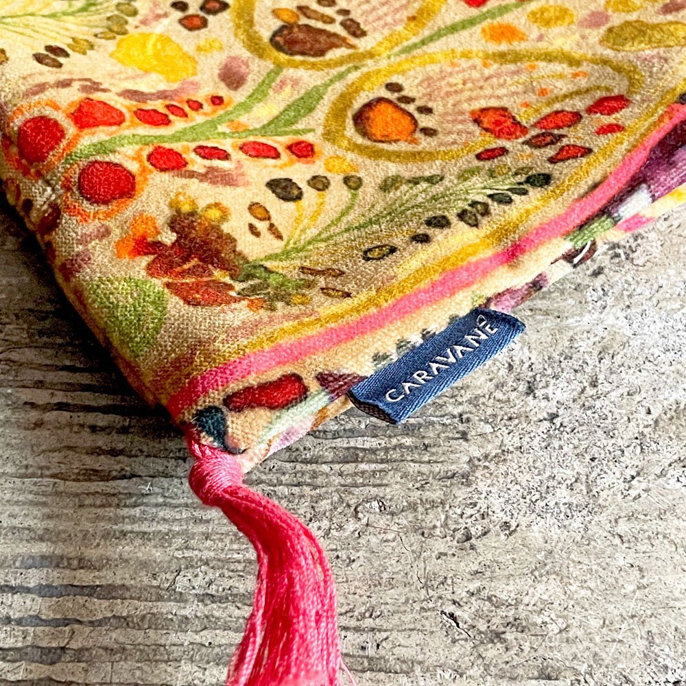 ■ キャラバン CARAVANE コットンベルベット クッションカバー マルチカラー タッセル 50×45 H.P.DECO フランス_画像4