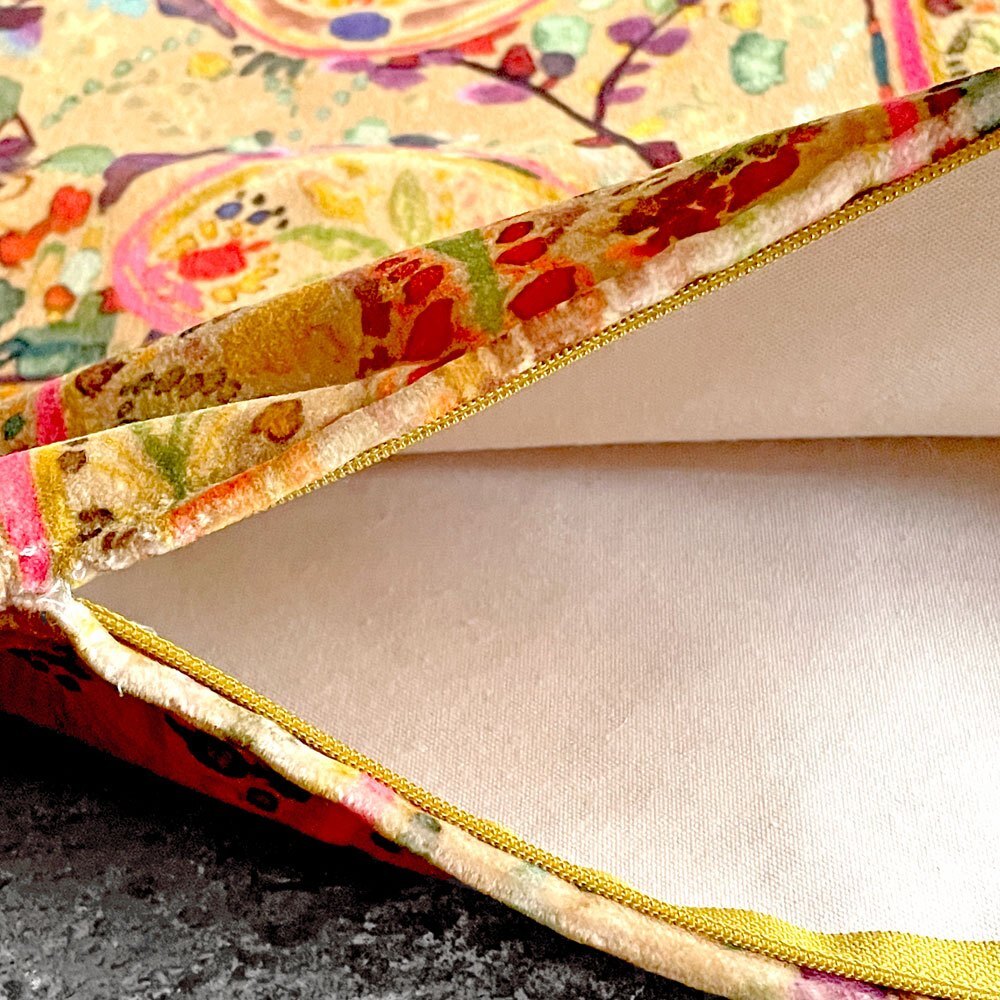 ■ キャラバン CARAVANE コットンベルベット クッションカバー マルチカラー タッセル 50×45 H.P.DECO フランス_画像5