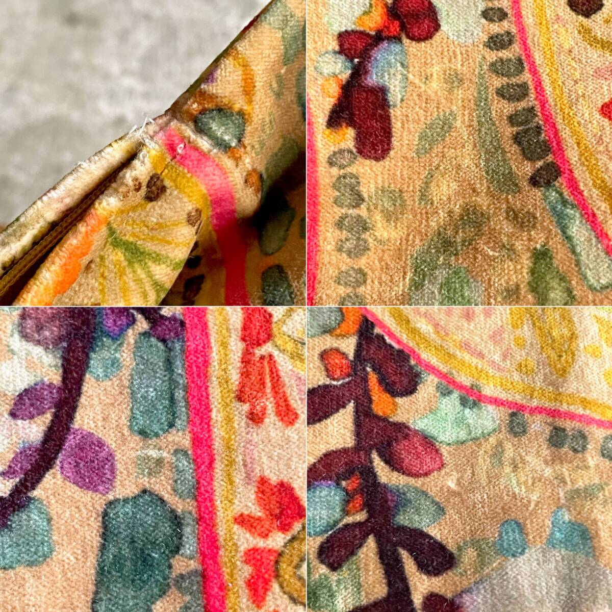 ■ キャラバン CARAVANE コットンベルベット クッションカバー マルチカラー タッセル 50×45 H.P.DECO フランス_画像8