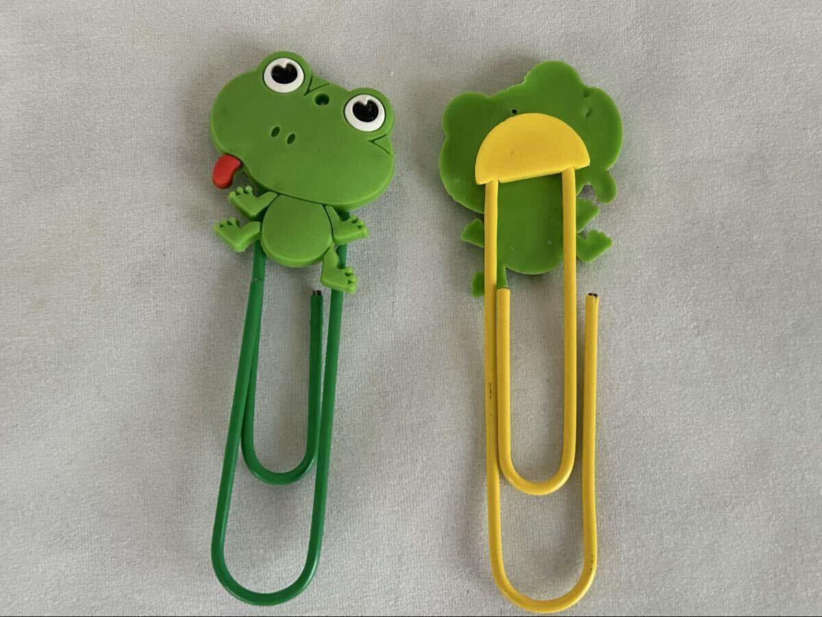 カエル ステーショナリーセット ☆ クリップ2種 ☆ マグネット ☆ 翠屋オリジナル竹しおり ☆ 4種類セット ☆ 未使用保管品_画像3