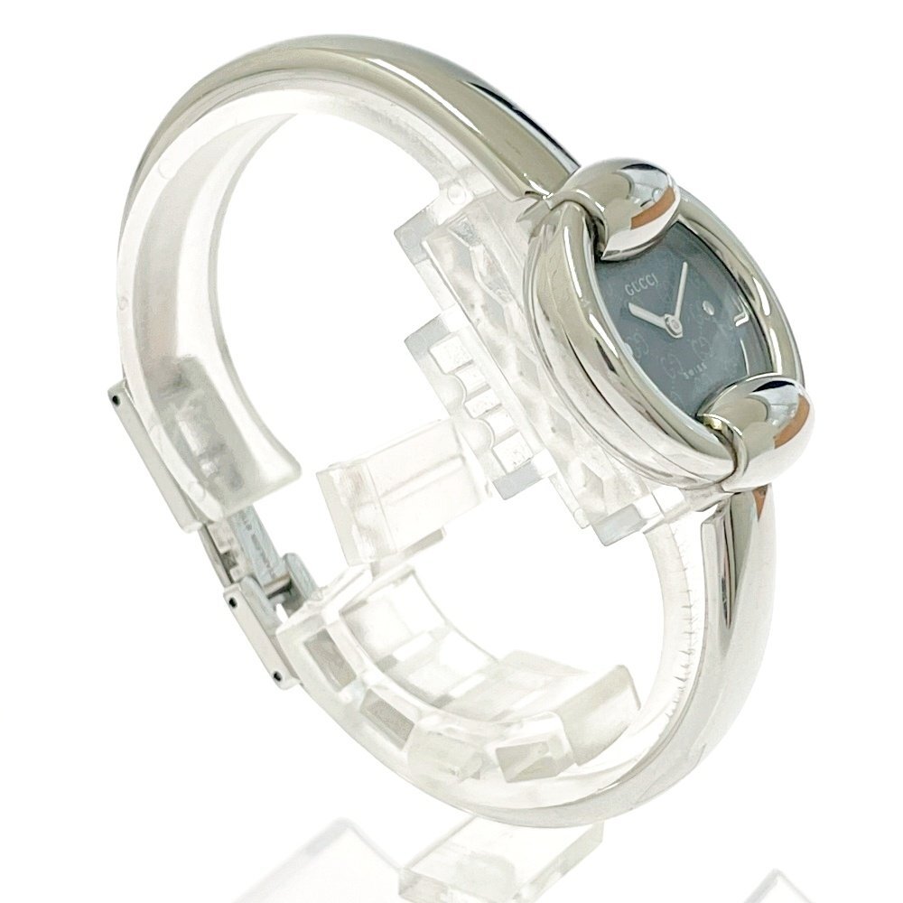 【1円スタート】GUCCI グッチ 1400L バングルウォッチ SS ブラック文字盤 クオーツ レディース腕時計 490892_画像3