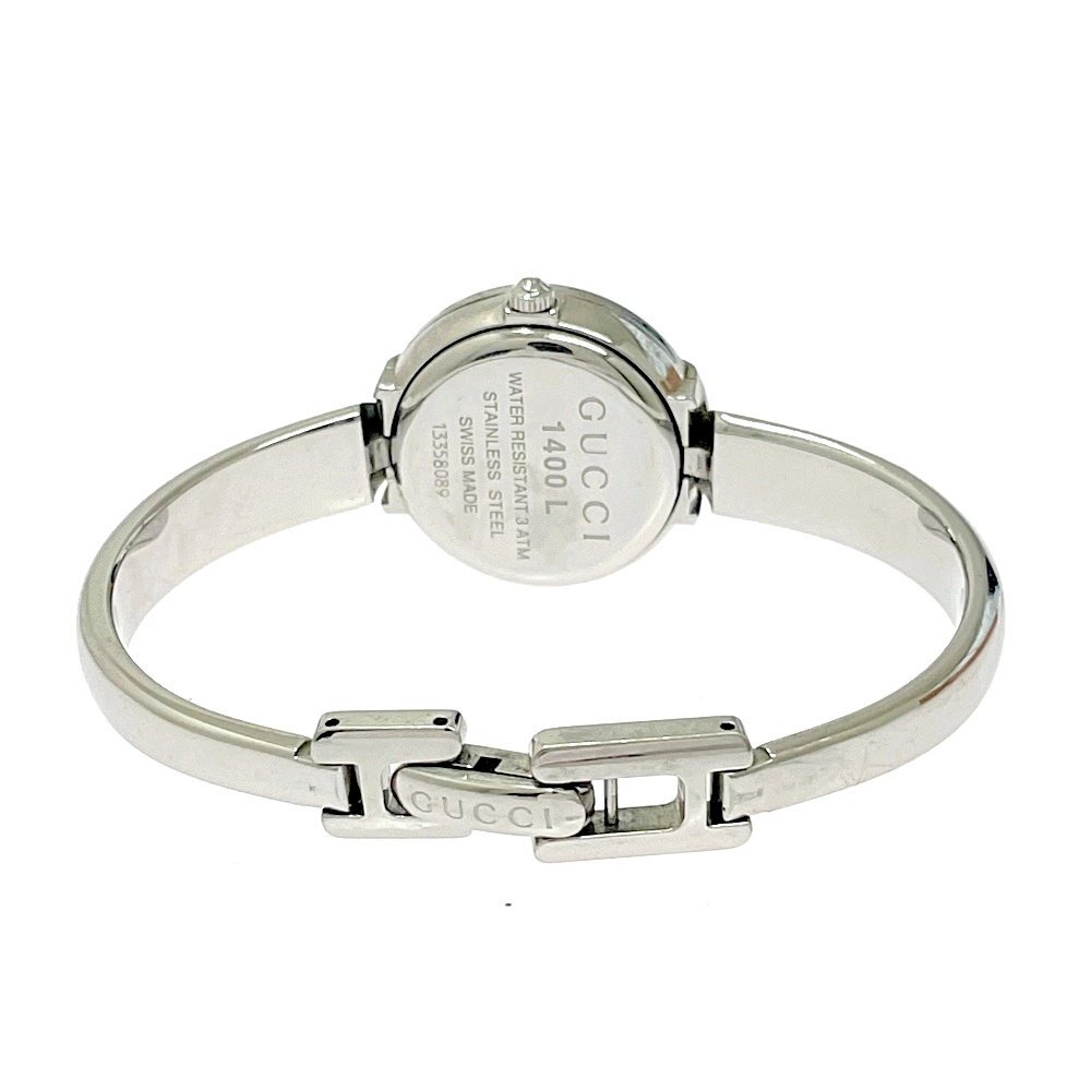 【1円スタート】GUCCI グッチ 1400L バングルウォッチ SS ブラック文字盤 クオーツ レディース腕時計 490892_画像6