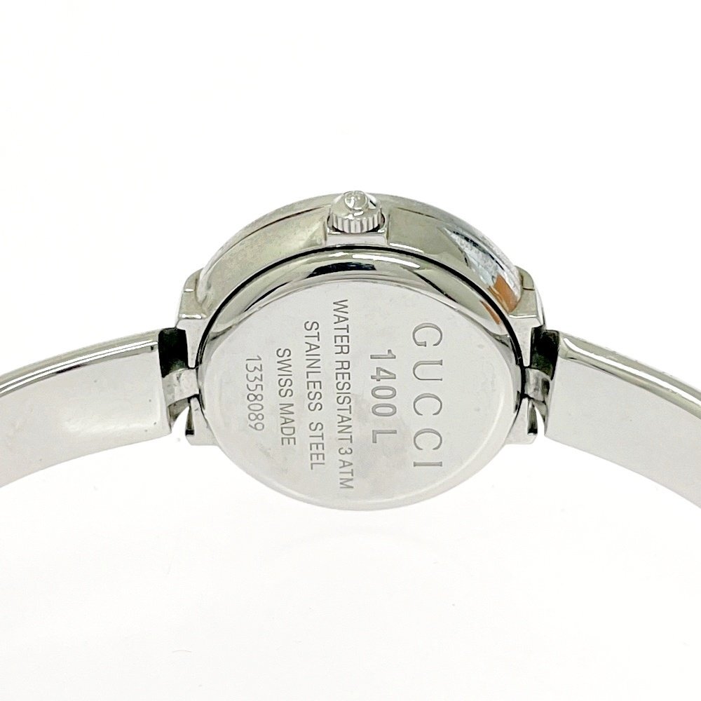 【1円スタート】GUCCI グッチ 1400L バングルウォッチ SS ブラック文字盤 クオーツ レディース腕時計 490892_画像5