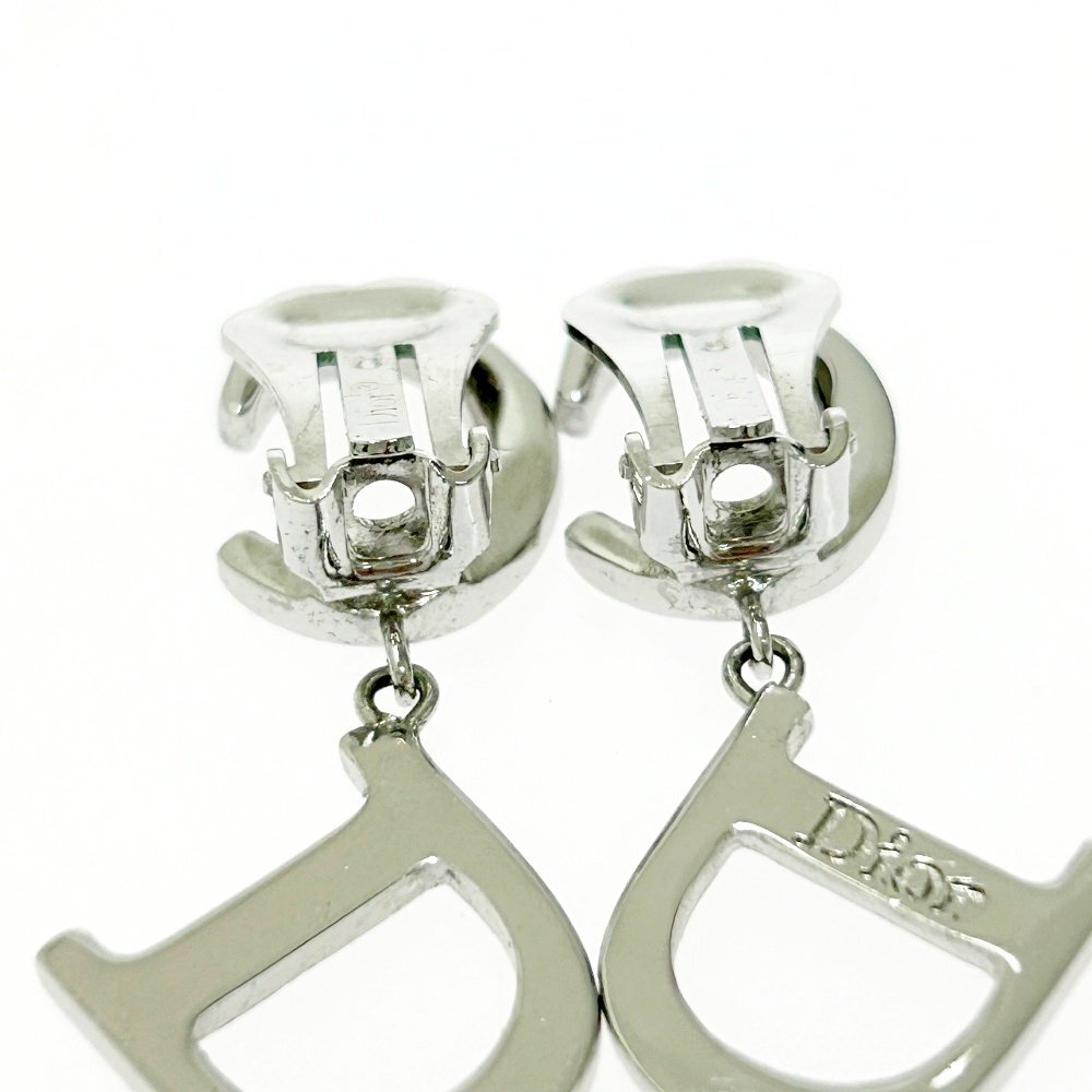 【1円スタート】Christian Dior クリスチャンディオール メタル ラインストーン CDロゴ シルバー イヤリング 509800_画像7