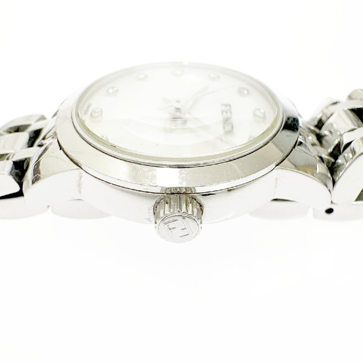 【1円スタート】【訳あり品】FENDI フェンディ 2100L デイト SS シェル文字盤 クオーツ レディース腕時計 490827_画像2
