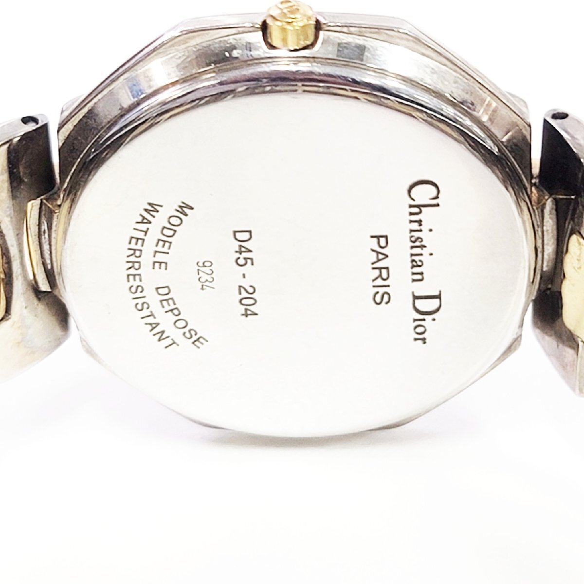 [1 иен старт ]Christian Dior Christian Dior D45-204 ok tagonSS×GP Gold циферблат QZ boys наручные часы 504082