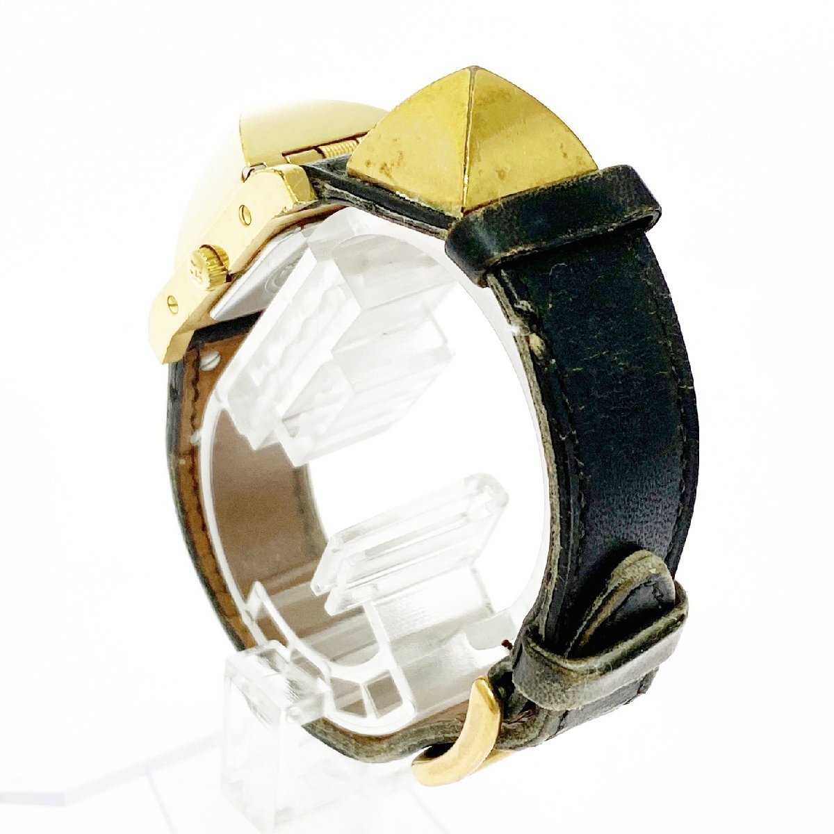 【1円スタート】【訳あり品】HERMES エルメス ME1.201 メドール GP×SS ホワイト文字盤 クオーツ レディース腕時計 A909135_画像3