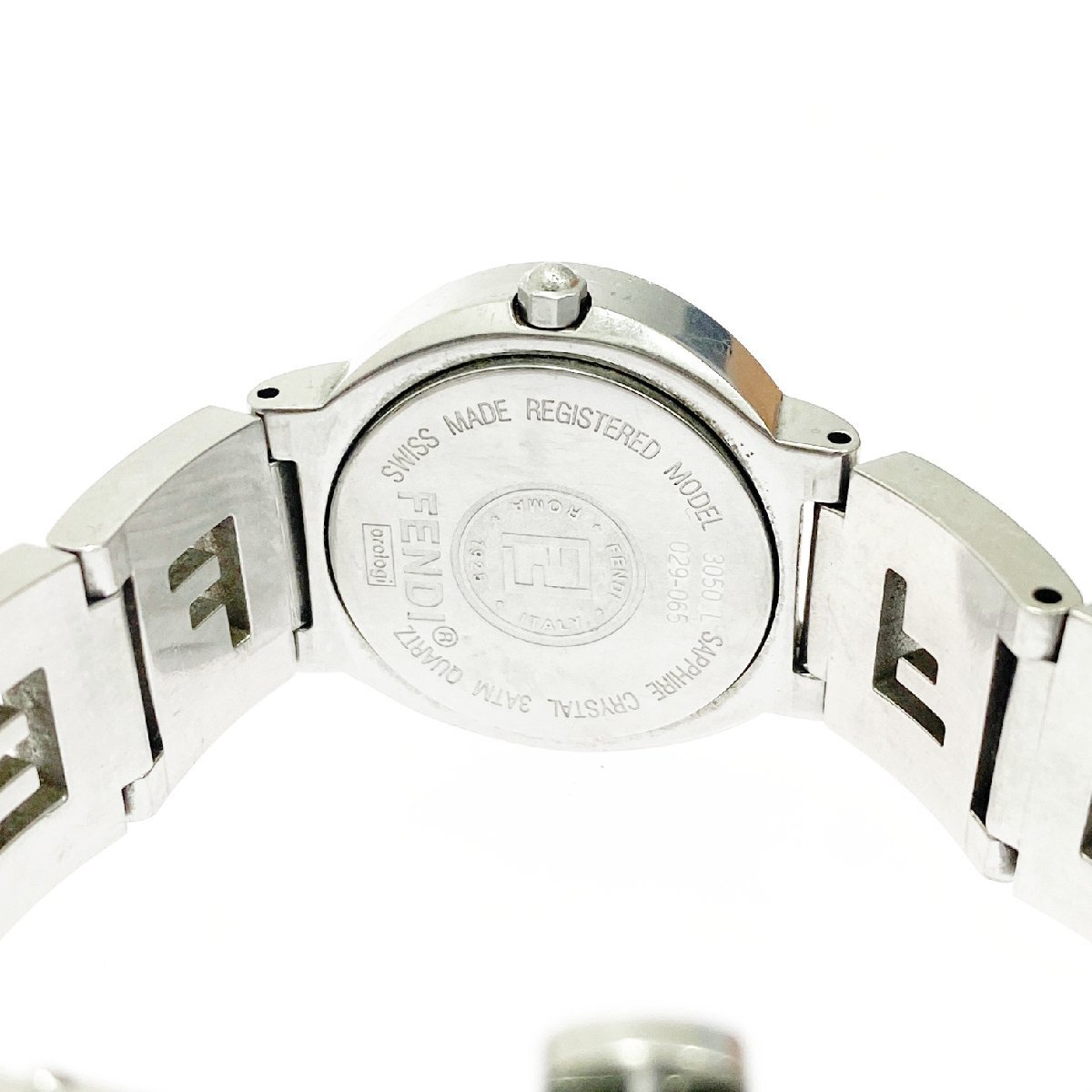 【1円スタート】【訳あり品】FENDI フェンディ 3050L SS ブラック文字盤 クオーツ レディース腕時計 507467_画像6