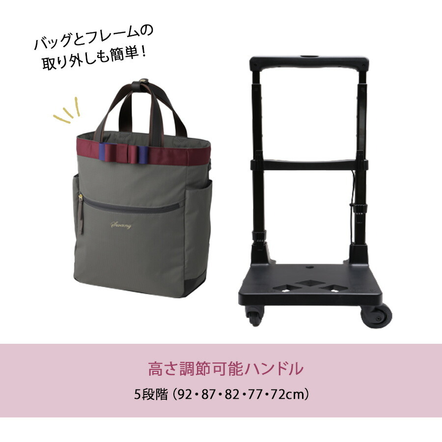 D640-M18【グレージュ】ルバンド 3 ショッピングキャリー [SWANY][スワニー]_画像6