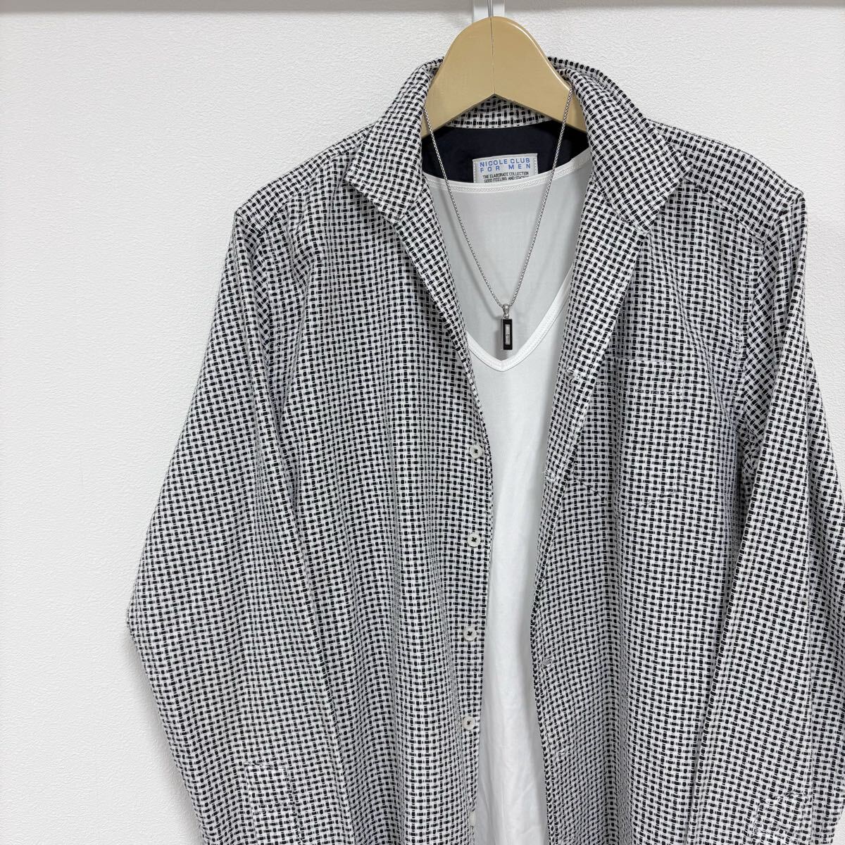 NICOLE CLUB FOR MEN 総柄シャツ　長袖シャツ　トップス_画像8