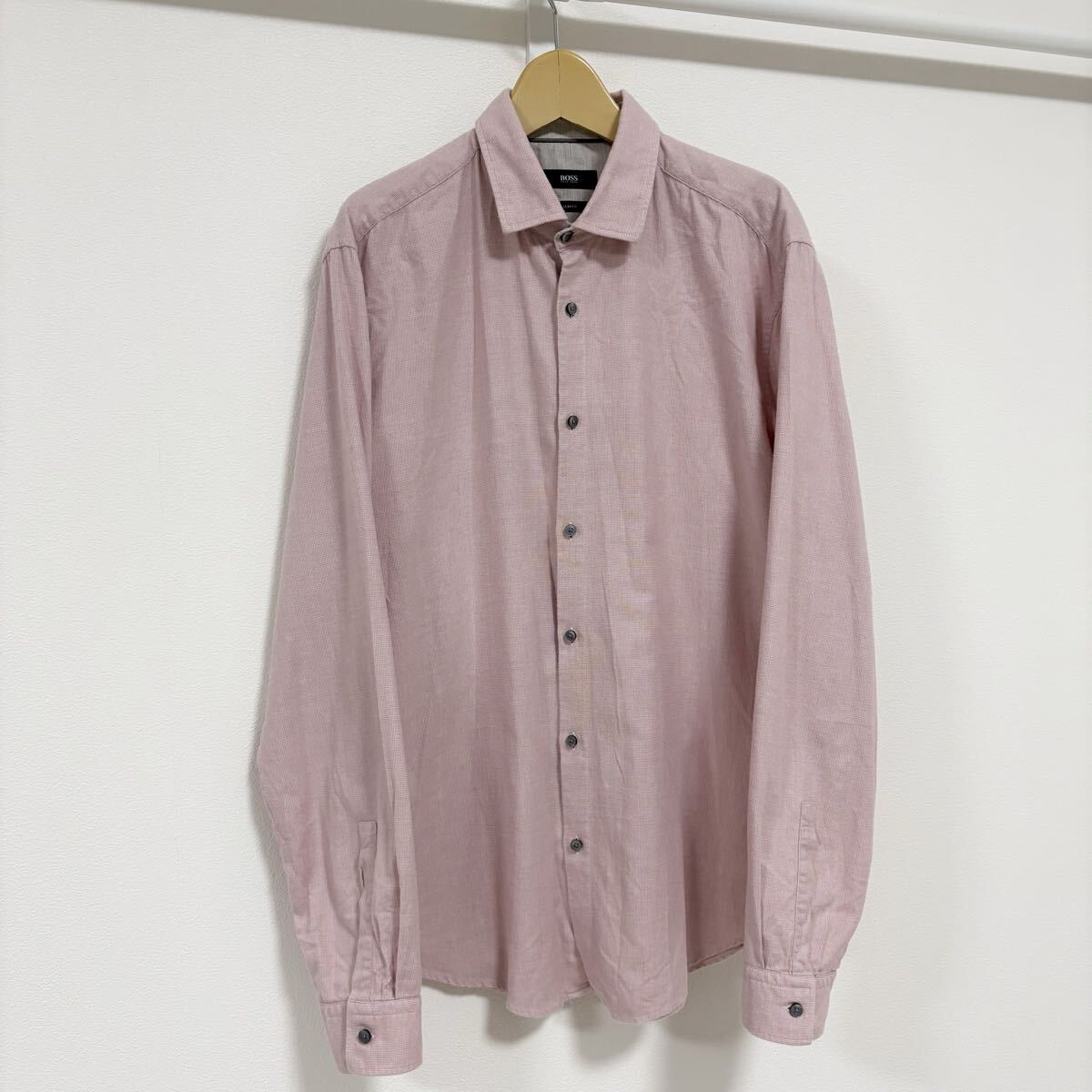 HUGO BOSS 長袖シャツ　カッターシャツ ピンク系　トップス　シンプル ヒューゴボス_画像6