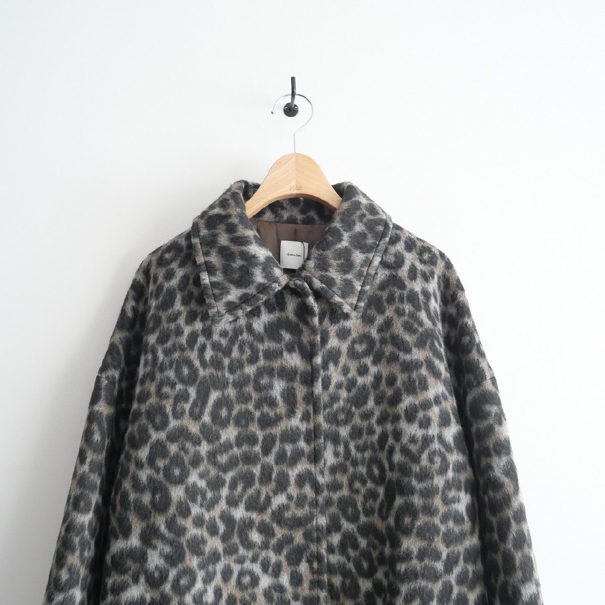 2022AW / 未使用 / SPICK&SPAN スピックアンドスパン / レオパードシャギーバルカラーコート / 22020200804040 / 2308-0101_画像2