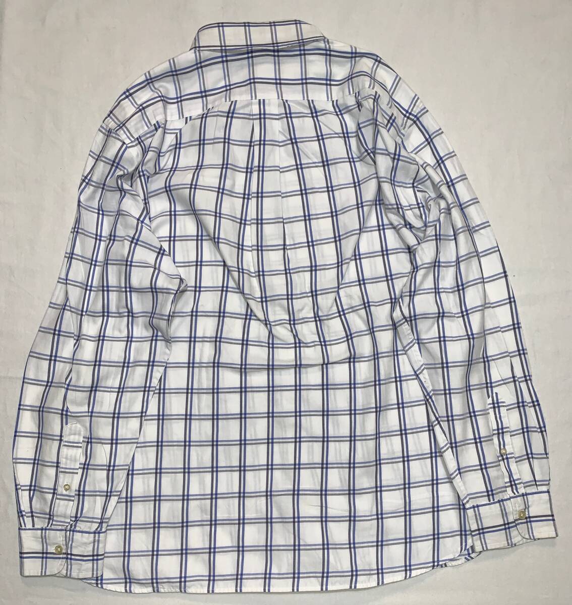 32371 CHAPS RALPH LAUREN 長袖 チェック BD シャツ 2XL 白紺灰 ビッグサイズ_画像3