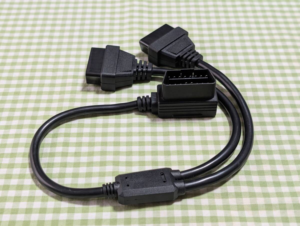 OBD 2分岐ケーブル L型タイプ 電源取り出し 分配ケーブル OBD2 OBDII コネクター LS241(30ヴェルファイア ガソリン車で使用)_画像3