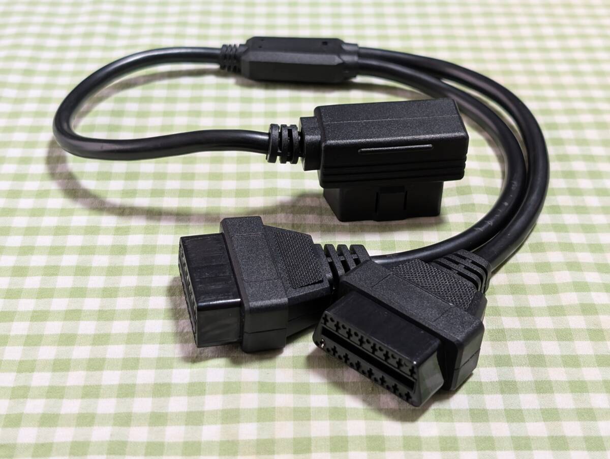 OBD 2分岐ケーブル L型タイプ 電源取り出し 分配ケーブル OBD2 OBDII コネクター LS241(30ヴェルファイア ガソリン車で使用)_画像9