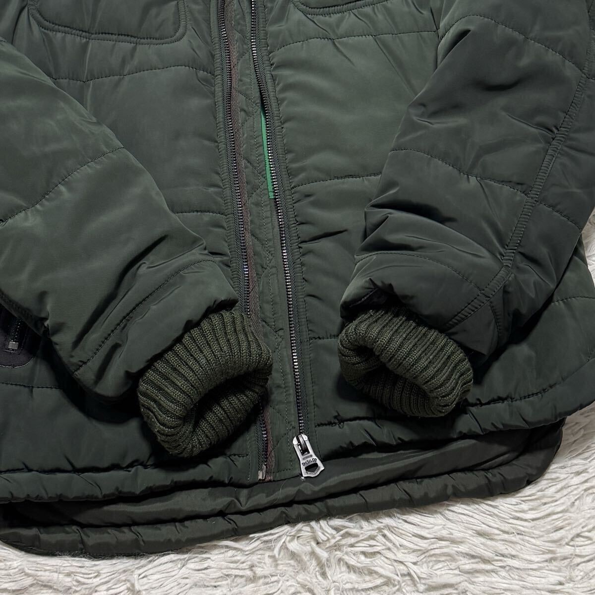 希少L 極美品 DIESEL 切替 フード着脱可 2way ダウンジャケット 中綿 グリーン 襟コーデュロイ ディーゼル 肉厚 モコモコ 極暖◎ 秋冬◎_画像7