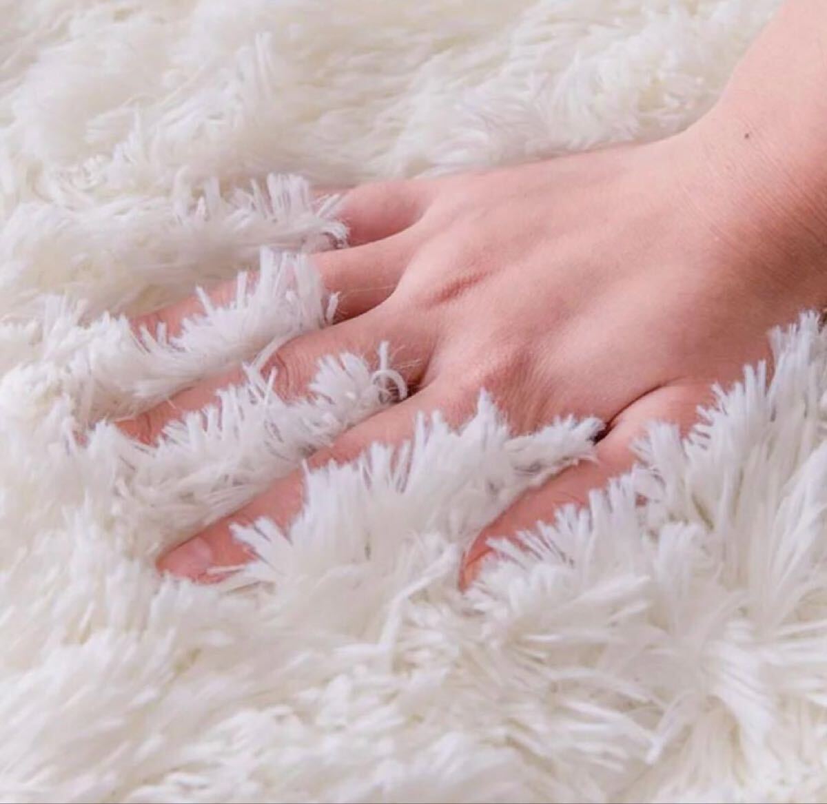 ラグ カーペット ふわふわ 滑り止め リビング 白 160×200 487 ホワイト ラグマット 絨毯 おしゃれ 北欧風 _画像3