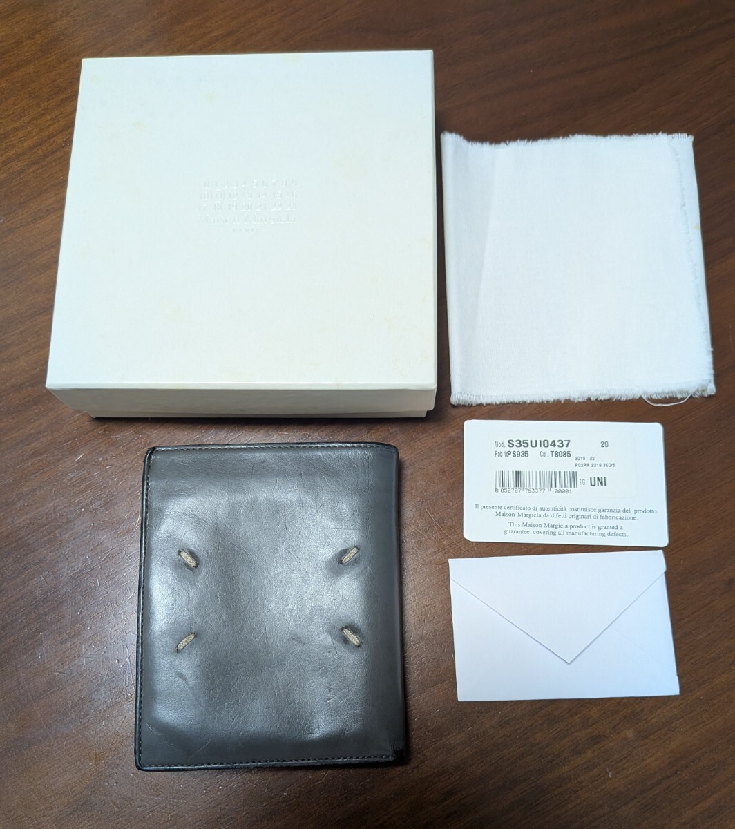 【1円スタート】MAISON MARGIELA メゾン マルジェラ 折り財布 フォーステッチ グレー_画像1