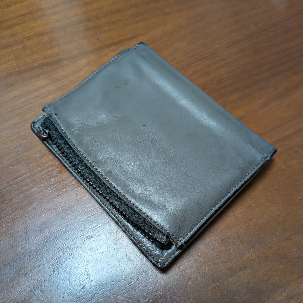 【1円スタート】MAISON MARGIELA メゾン マルジェラ 折り財布 フォーステッチ グレー_画像3