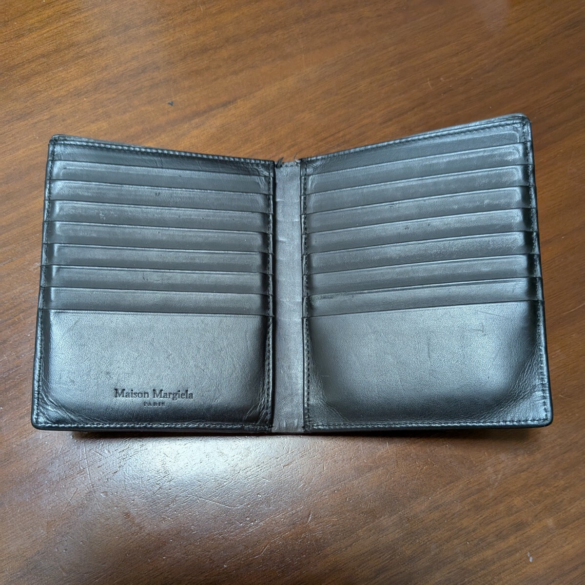 【1円スタート】MAISON MARGIELA メゾン マルジェラ 折り財布 フォーステッチ グレー_画像4