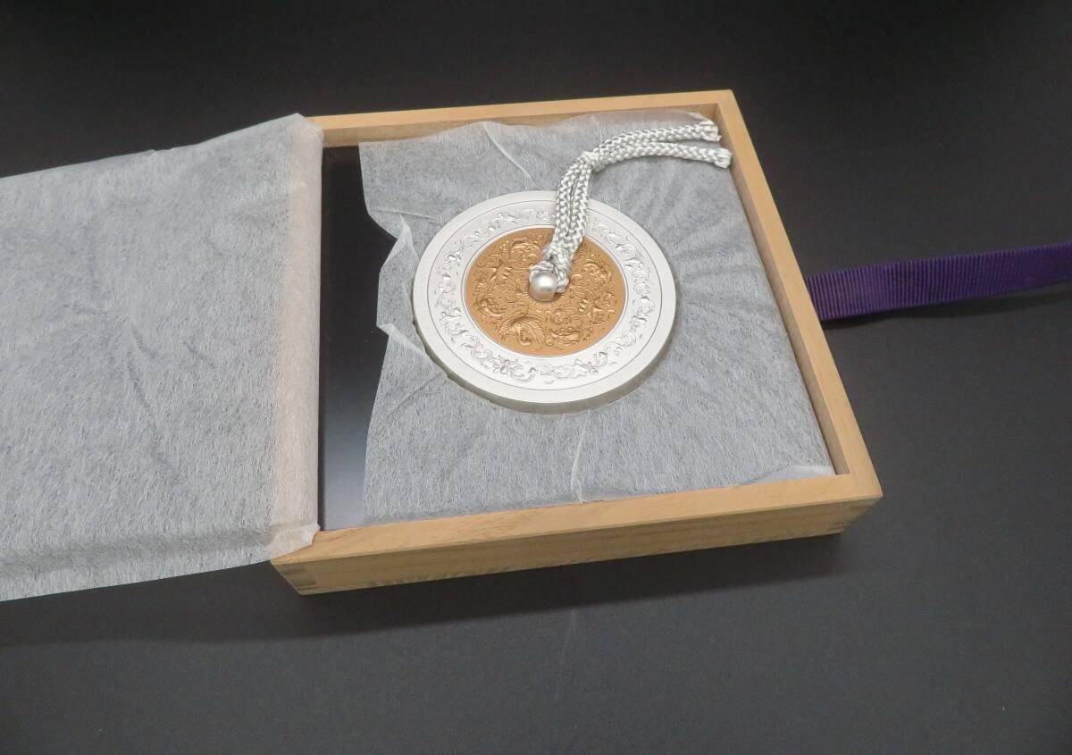 超レア　鴛鴦文鎮 造幣局 古鏡文鎮 オシドリ 純銀 青銅 記念品 高級_画像2
