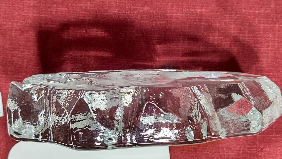 1015-3 スウェーデン製 クリスタルガラス 置物 マッツジョナサン ハクトウワシ（高さ19.5幅14.5奥行4㎝重さ2079g）_画像9