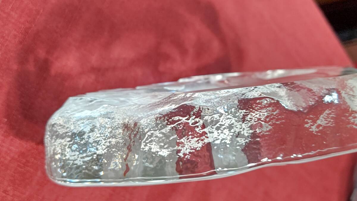 1015-4 スウェーデン製 クリスタルガラス 置物 マッツジョナサン 馬の親子(高さ15.5幅20奥行4㎝重さ2132g)_画像7