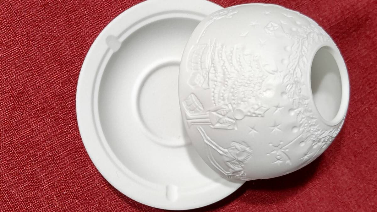 1020-15 フランス リモージュ ベルナルド リトファニー キャンドルホルダー クリスマスモチーフ もみの木、暖炉、オモチャ_画像9