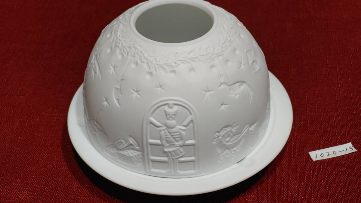 1020-15 フランス リモージュ ベルナルド リトファニー キャンドルホルダー クリスマスモチーフ もみの木、暖炉、オモチャ_画像6