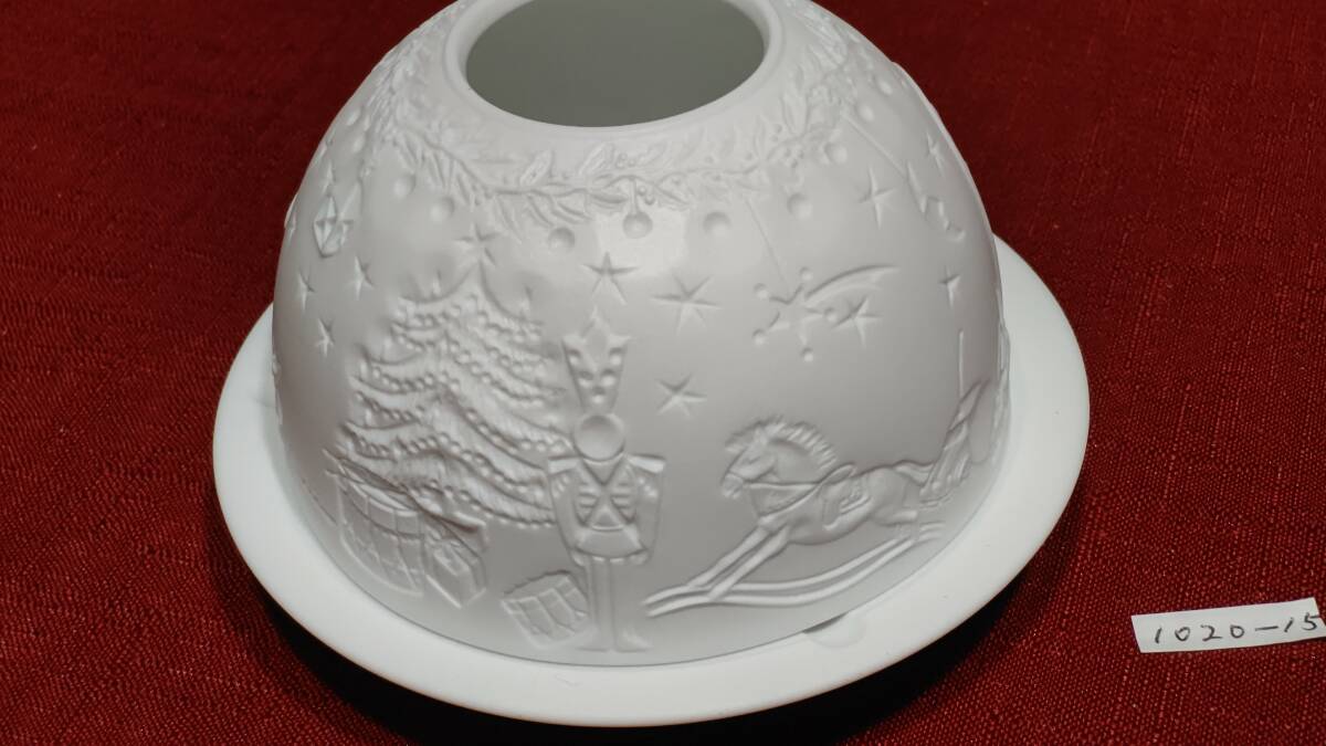 1020-15 フランス リモージュ ベルナルド リトファニー キャンドルホルダー クリスマスモチーフ もみの木、暖炉、オモチャ_画像5