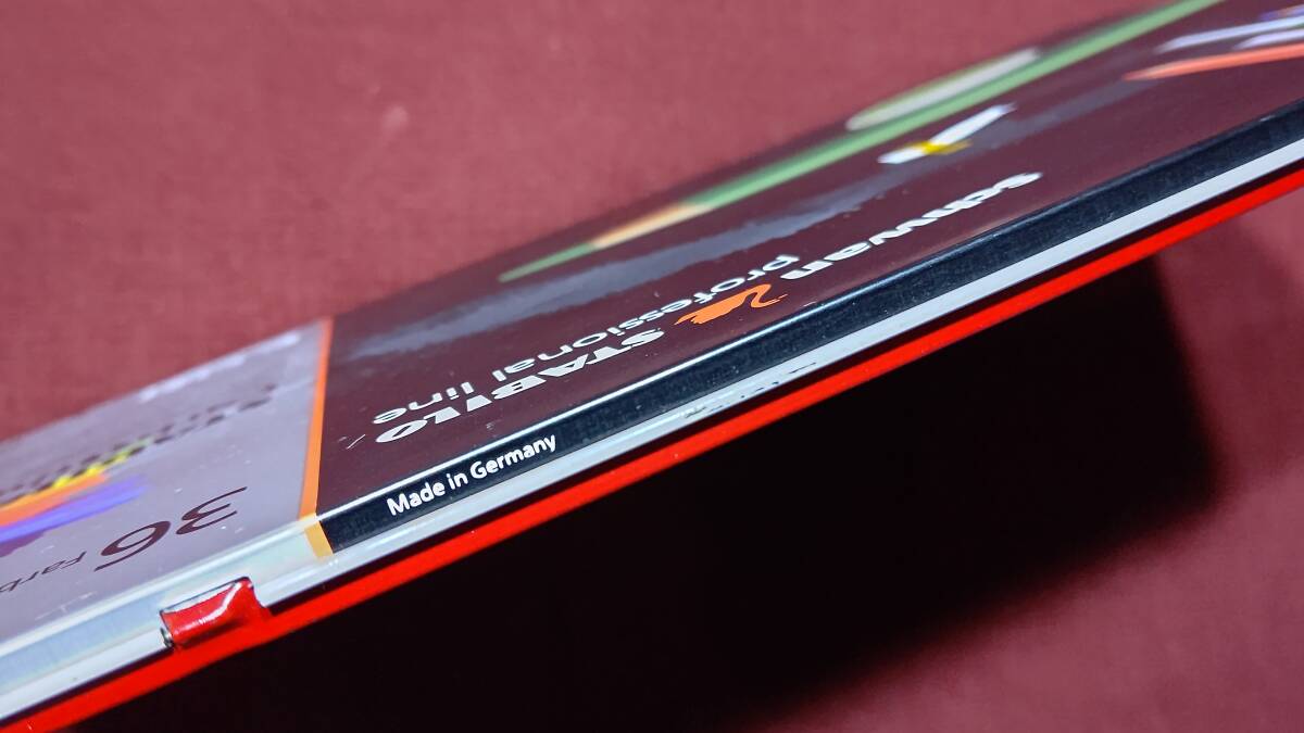 1022-1 当時物 ヴィンテージ 旧西独製 STABILO 1436 旧デザイン缶ケース入り 水彩色鉛筆 カーブオテロ 35色(36色の1本欠品)使用品_画像2