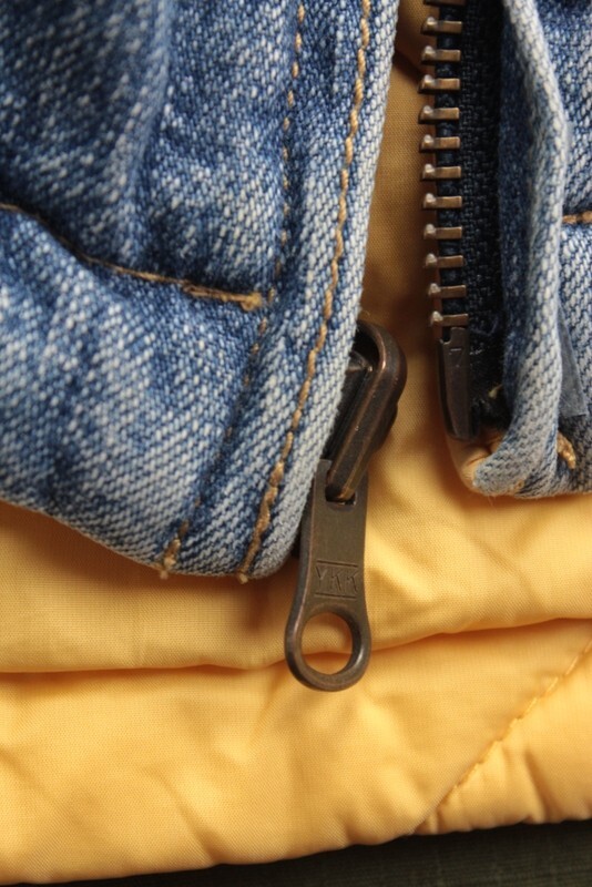 80~90’s NAUTICA リバーシブル ドリズラー デニム×ナイロンキルティング ビッグサイズ 衿レザー 表XXL_画像7