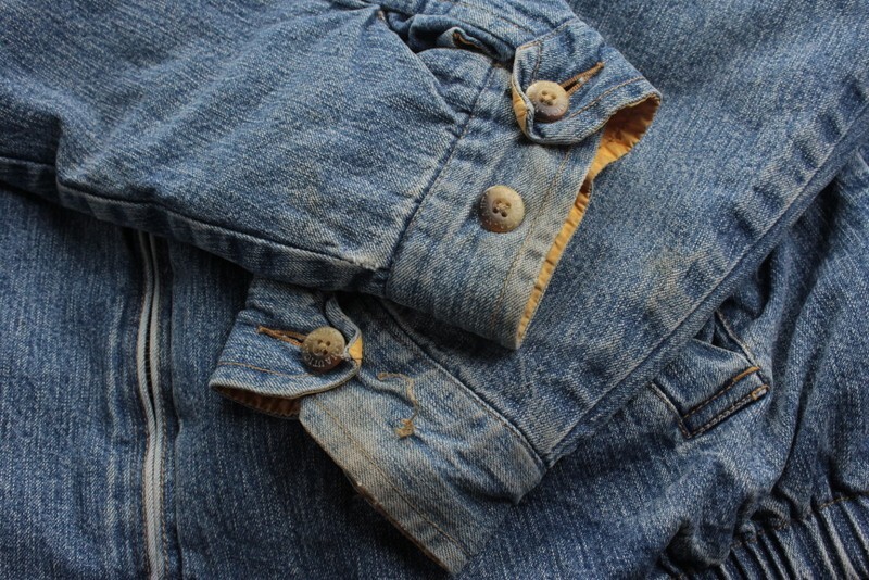 80~90’s NAUTICA リバーシブル ドリズラー デニム×ナイロンキルティング ビッグサイズ 衿レザー 表XXL_画像8