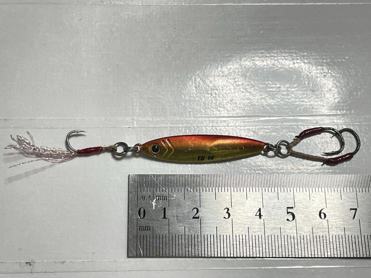 メジャークラフト ジグパラTG 14g レッドゴールド タングステン メタルジグ ライトゲーム メバル カマス アジ メッキ 根魚 堤防 サーフ 磯_画像1