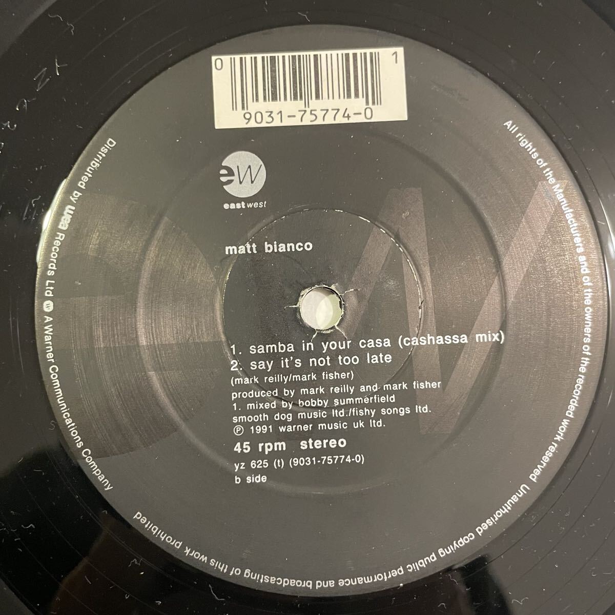 【12inch レコード】Matt Bianco 「What A Fool Believes」1991年/EastWest/YZ625T/9031-75774-0