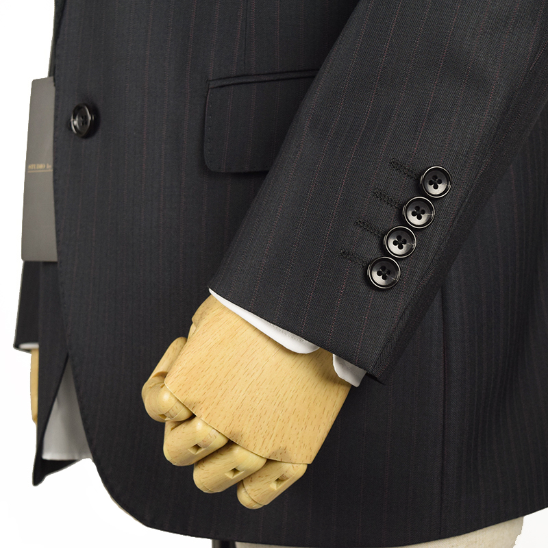 ◆STUDIO by D'URBAN スタジオバイダーバン◆秋冬 ピンストライプ柄 Super100'Sウールスーツ ダークグレー/A6_画像4