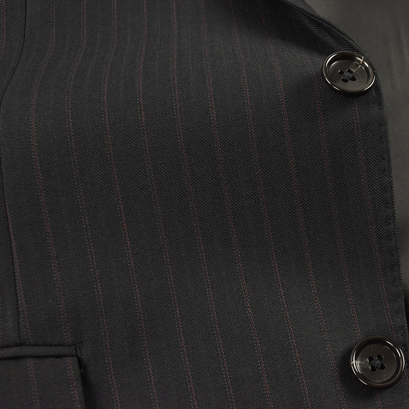 ◆STUDIO by D'URBAN スタジオバイダーバン◆秋冬 ピンストライプ柄 Super100'Sウールスーツ ダークグレー/A6_画像6