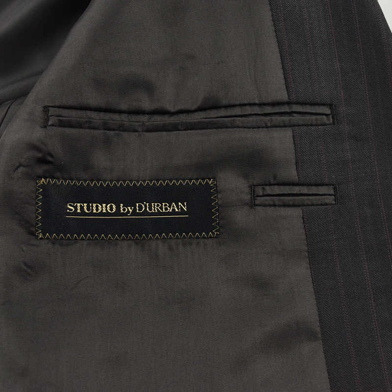 ◆STUDIO by D'URBAN スタジオバイダーバン◆秋冬 ピンストライプ柄 Super100'Sウールスーツ ダークグレー/A6_画像8