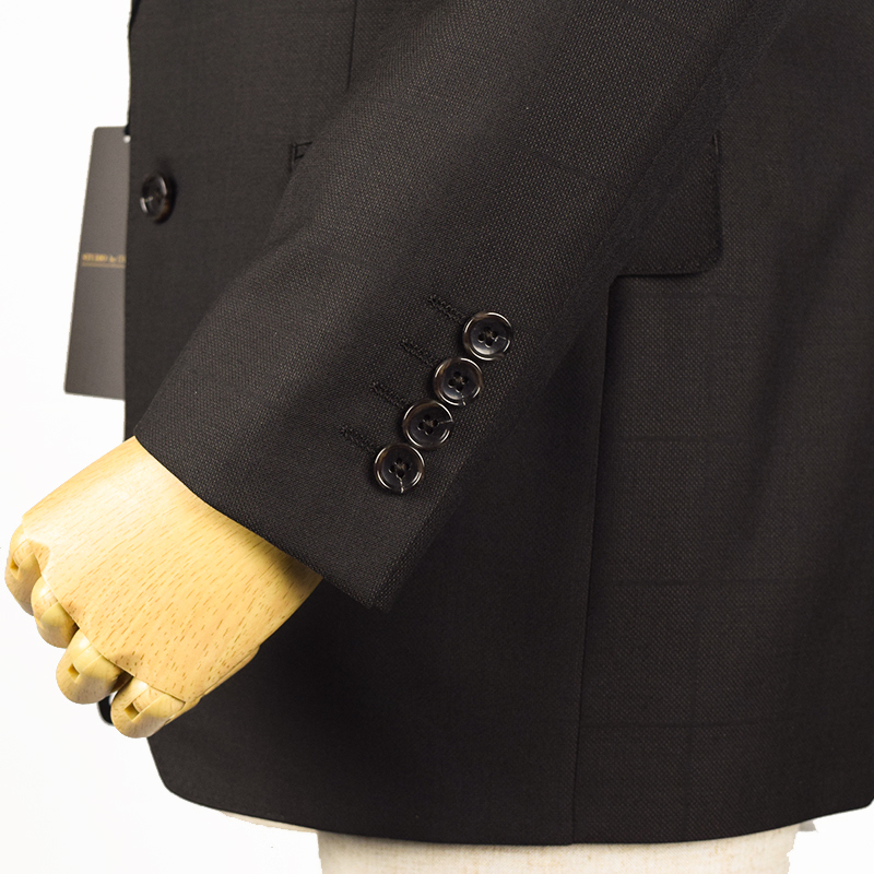 ◆STUDIO by D'URBAN ダーバン◆秋冬 GALAXY SILK BLEND シルク混 ウィンドペンチェック柄 ウールスーツ 茶/A5_画像4