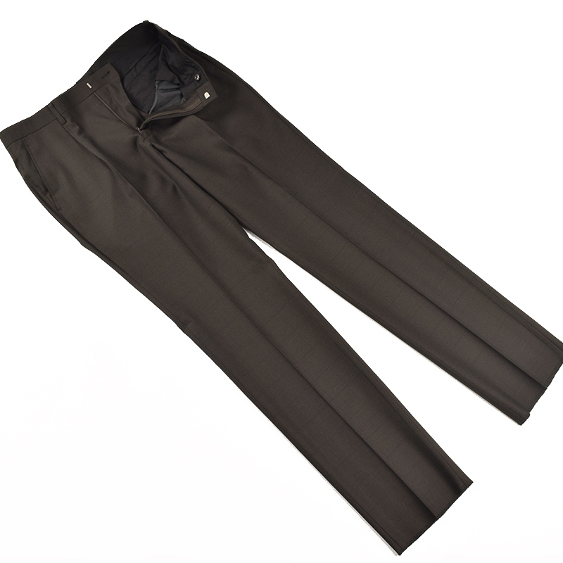 ◆STUDIO by D'URBAN ダーバン◆秋冬 GALAXY SILK BLEND シルク混 ウィンドペンチェック柄 ウールスーツ 茶/A5_画像9